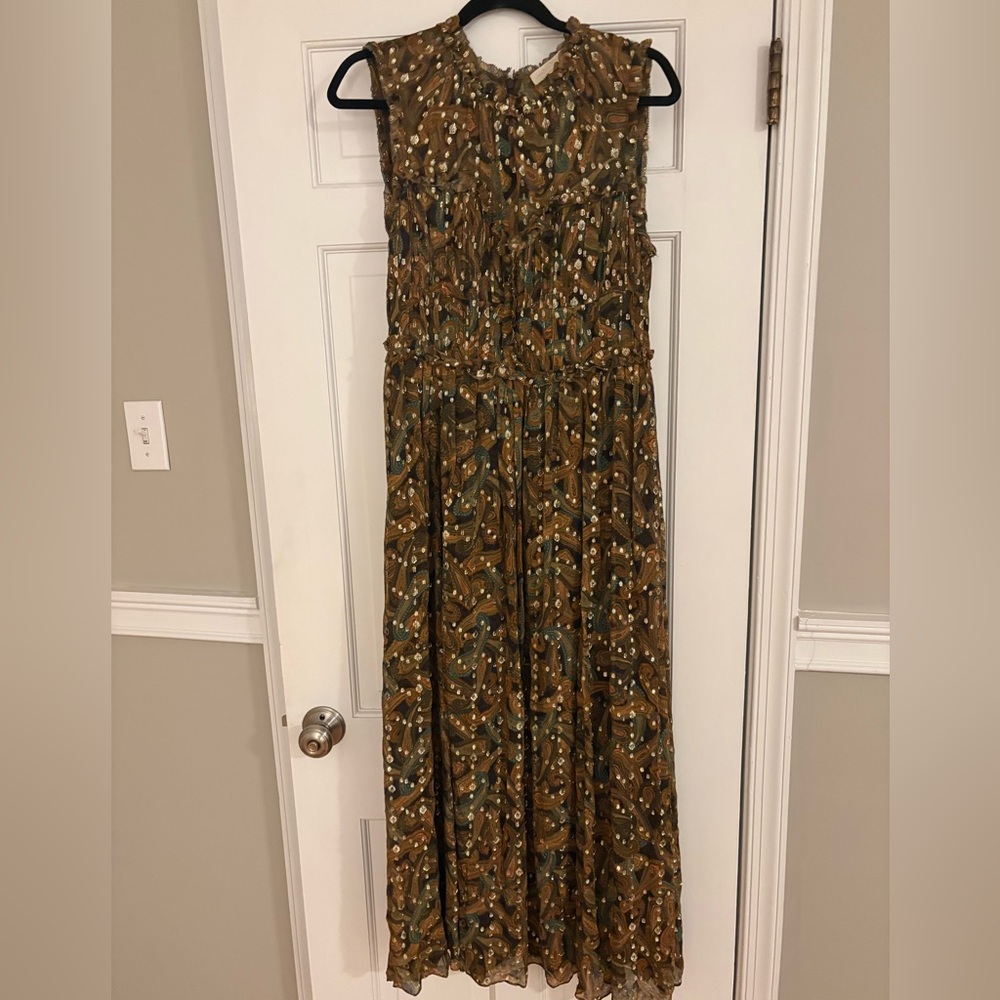 Ulla Johnson Kasia Paisley Silk-Blend Midi-Dress - Picture 7 of 12
